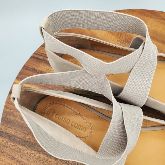 Corso Como Flats Women's 10 M Gray Leather Bellah Espadrille Wedge Comfort Shoes - Picture 8 of 10